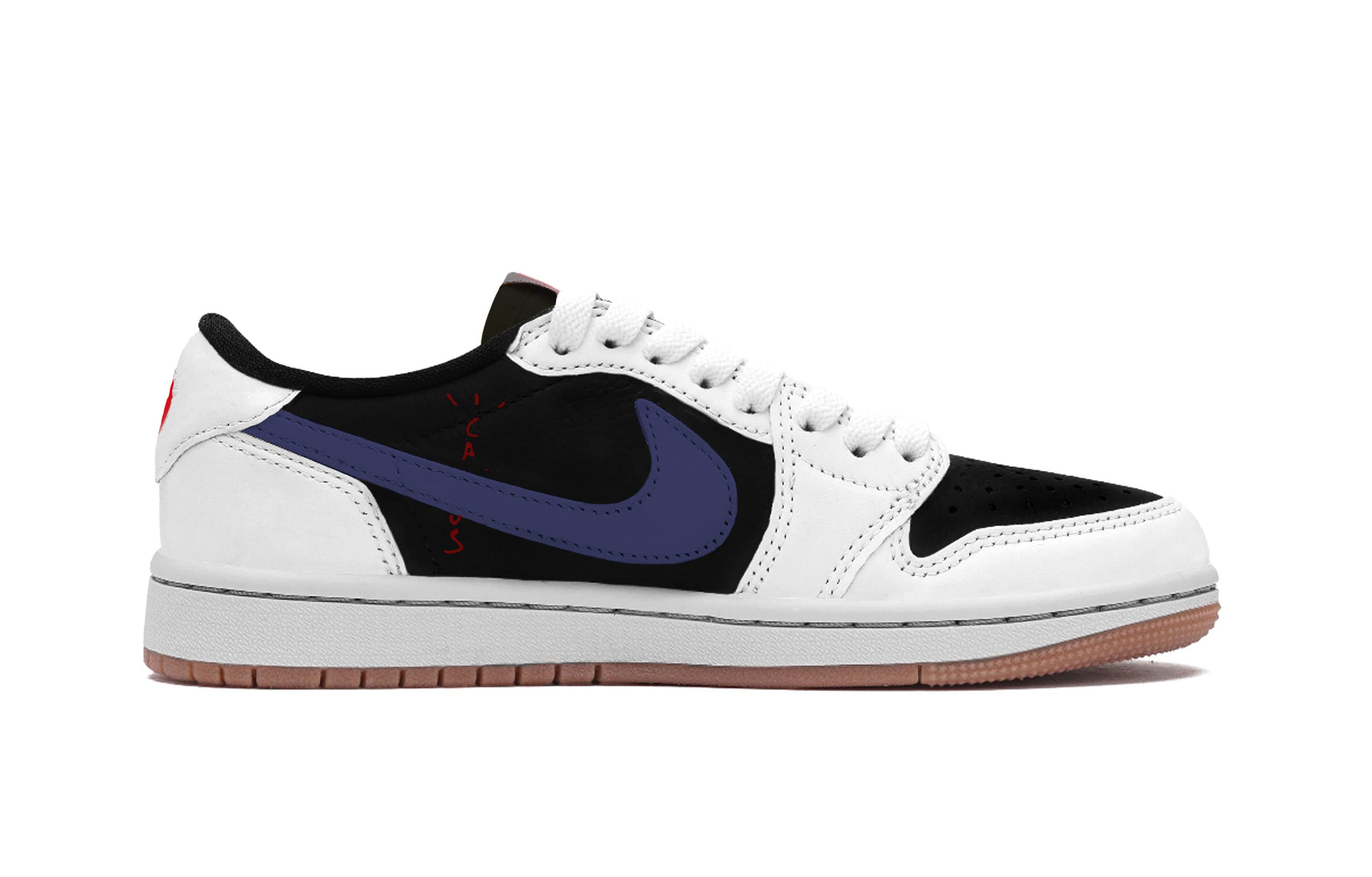Jordan Трэвис Скотт X Air 1 винтажные баскетбольные кроссовки унисекс лоу-топ Purple — фото 3