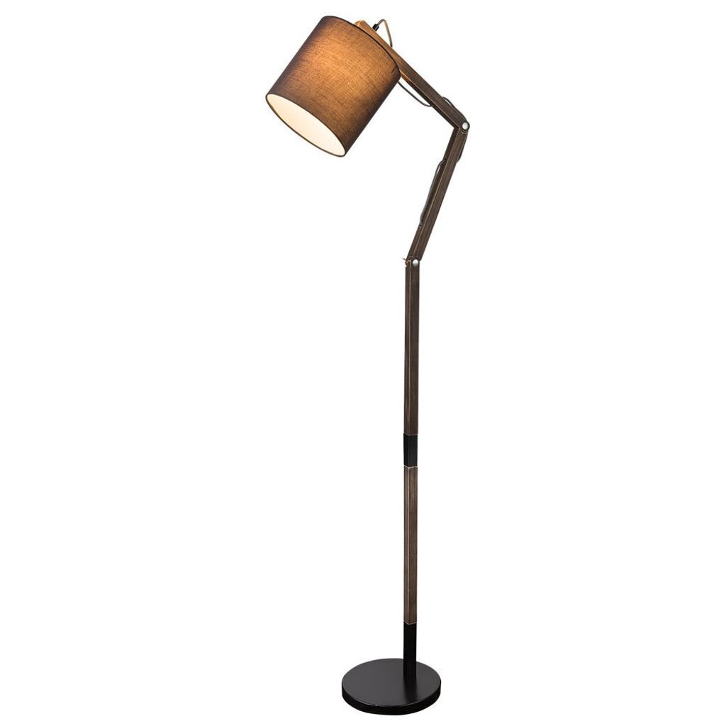 

Торшер, дерево, текстиль, серый, черный, подвижный, H 172 см Globo Lighting