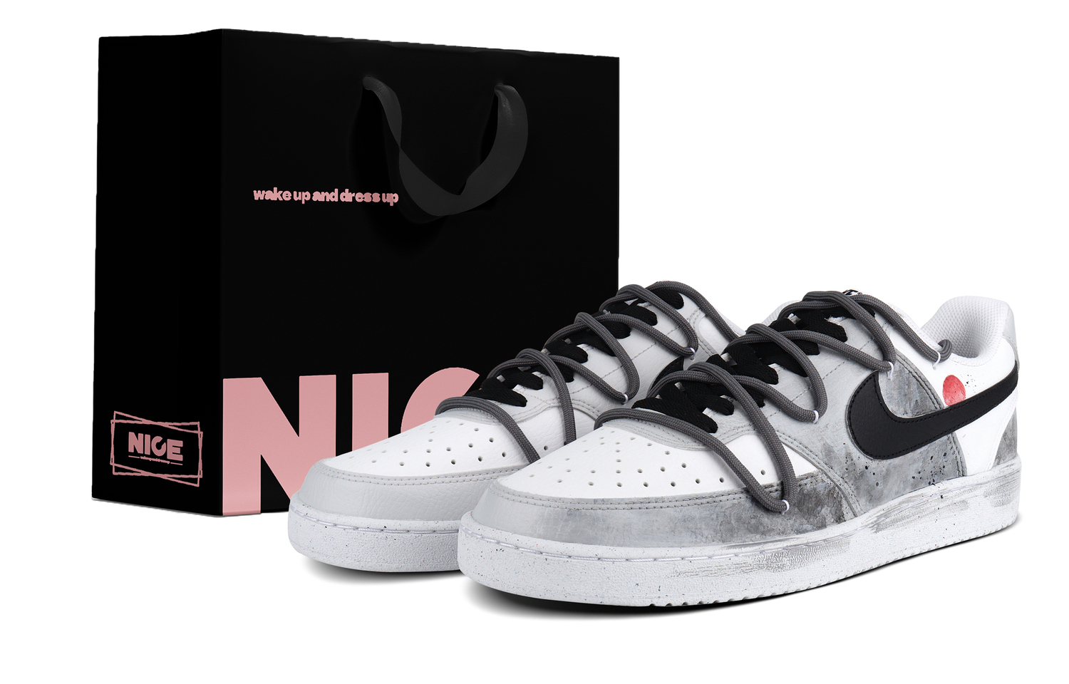 

Nike Прочные и легкие низкие скейтерские кроссовки Court Vision 1 мужские черно-белые