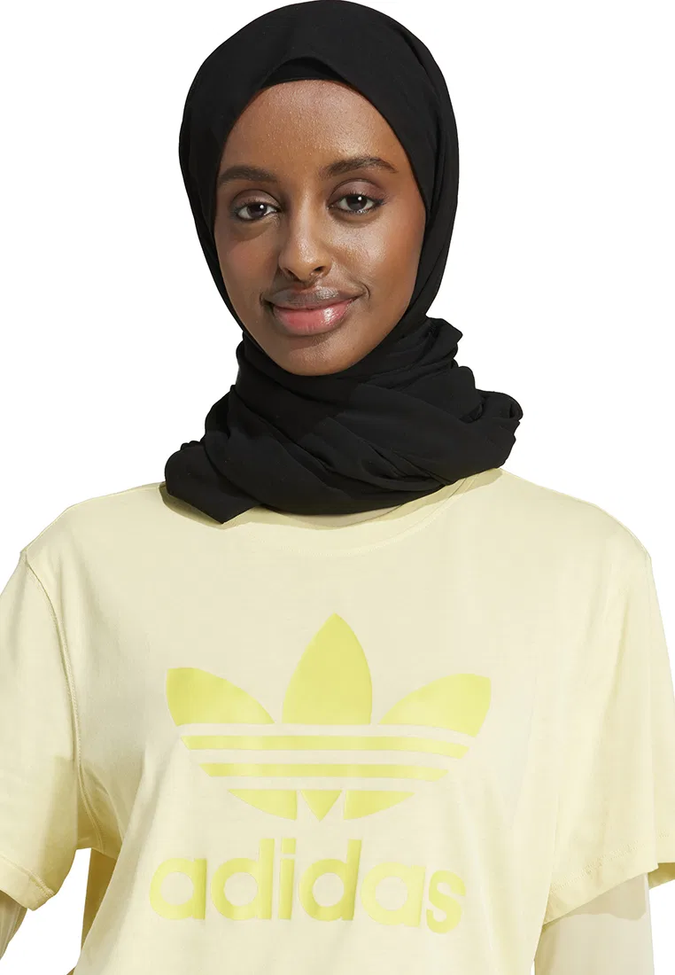 Футболка, свободный крой, Adicolor Trefoil Boxy, Adidas, желтый — фото 3