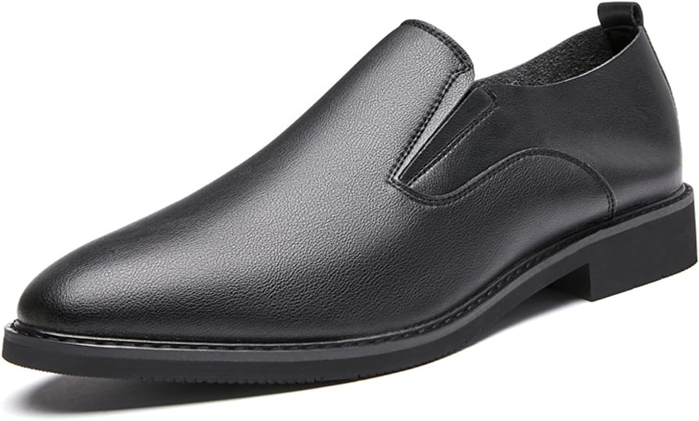 

Мужские кожаные туфли оксфорды, модные с острым носком, на шнуровке, дерби с монетным отверстием, удобные, противоскользящие, для бизнеса, работы и офиса Nouriron, черный