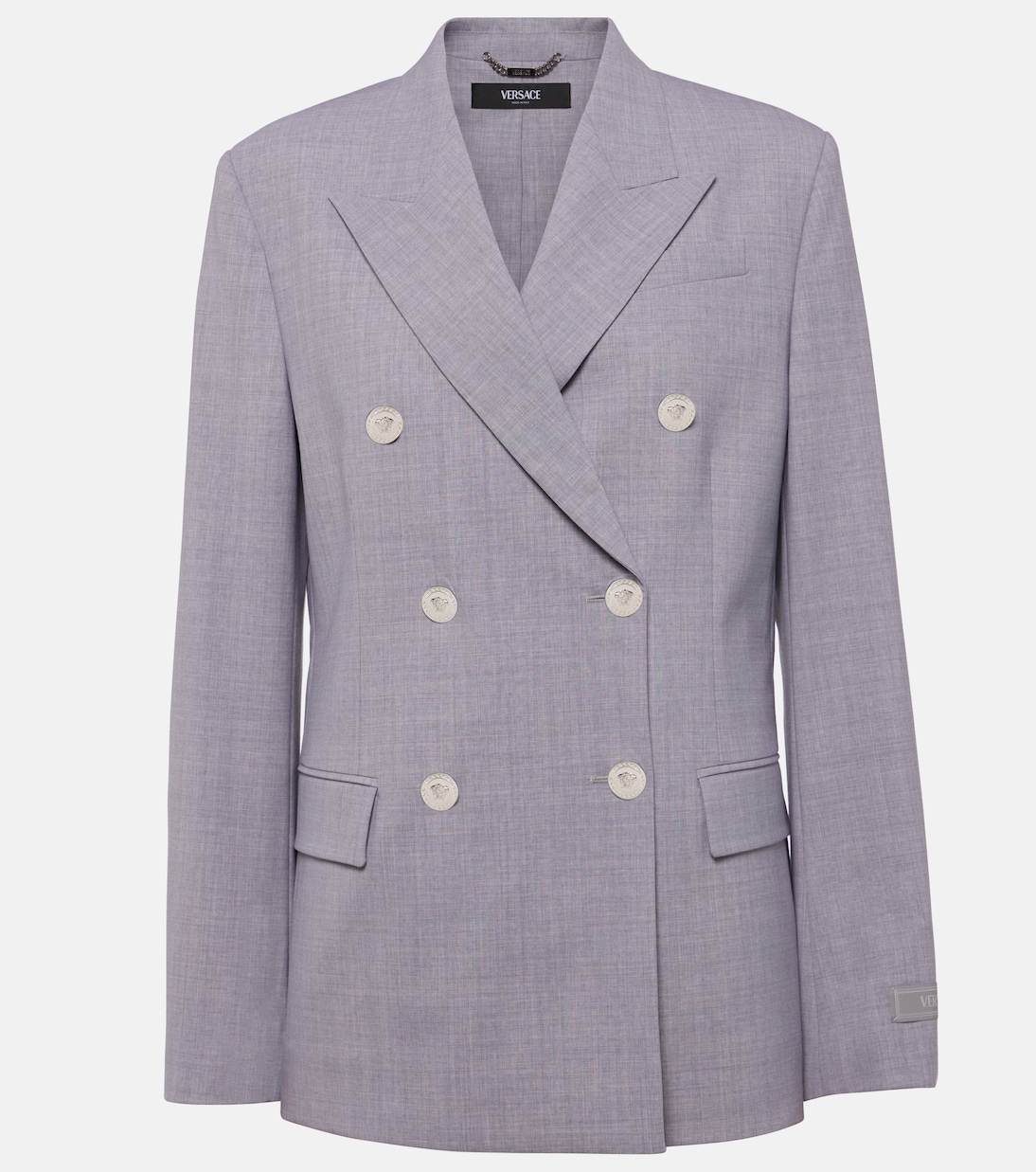 

Меланжевый блейзер из смесовой шерсти Versace, Concrete Melange
