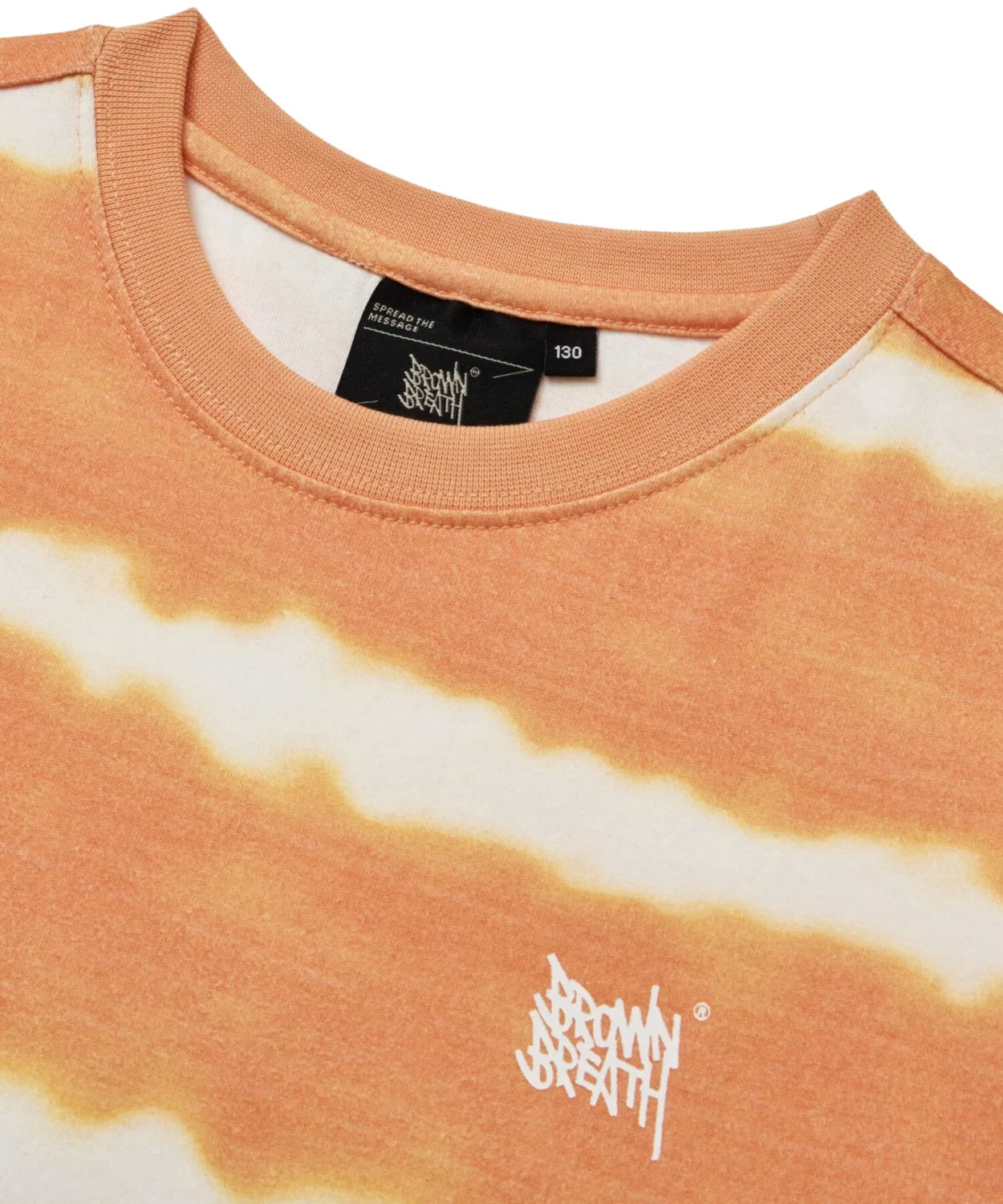 Детская футболка в полоску Kids Dyeing оранжевая от Brownbreath Kids — фото 4
