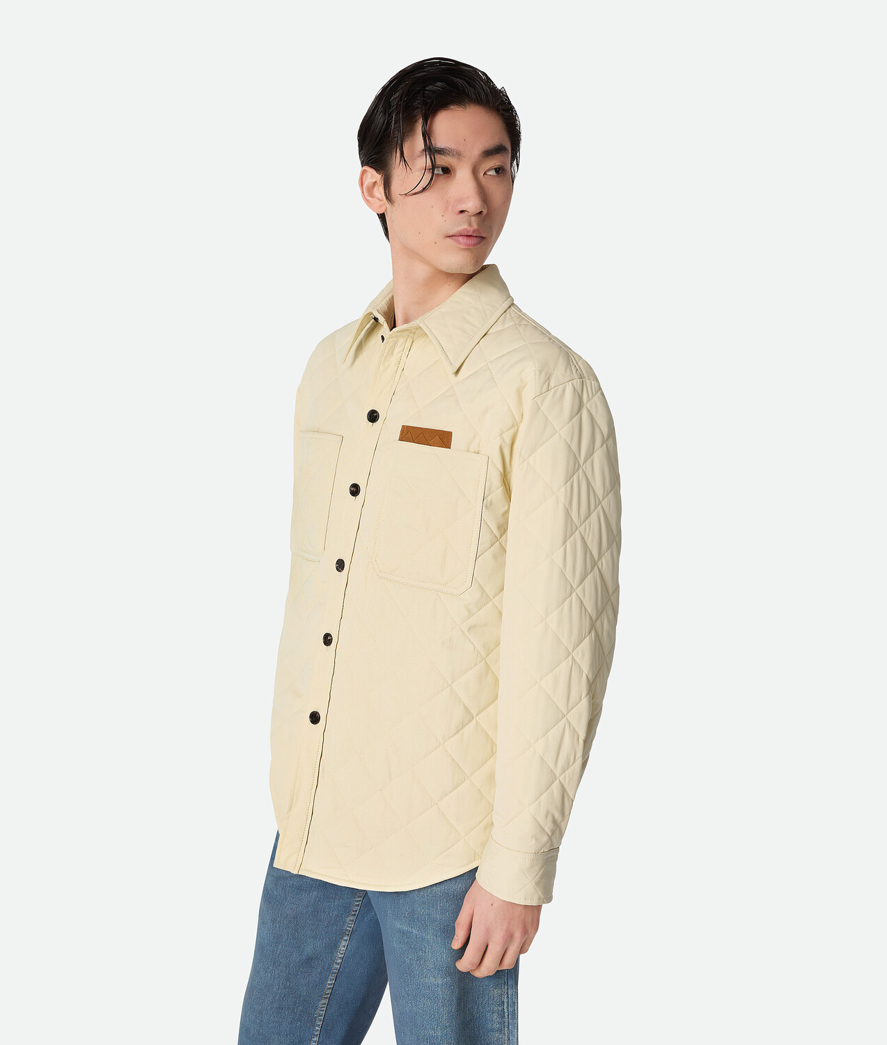 Quilted cotton overshirt BOTTEGA VENETA, морская соль — фото 2
