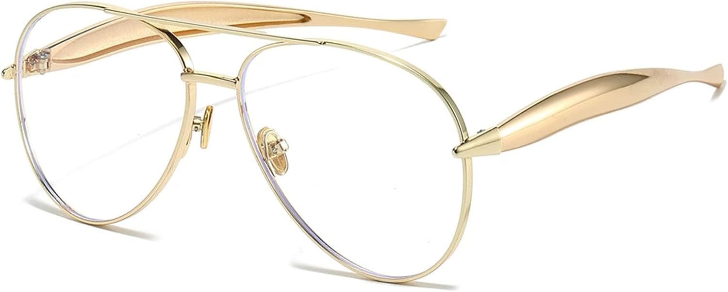 

Женские солнцезащитные очки с двойной перемычкой, овальной формы, металлической оправой, защитой от УФ-излучения UV400, модные ретро-очки для вождения, путешествий и пляжа Bubmari, H