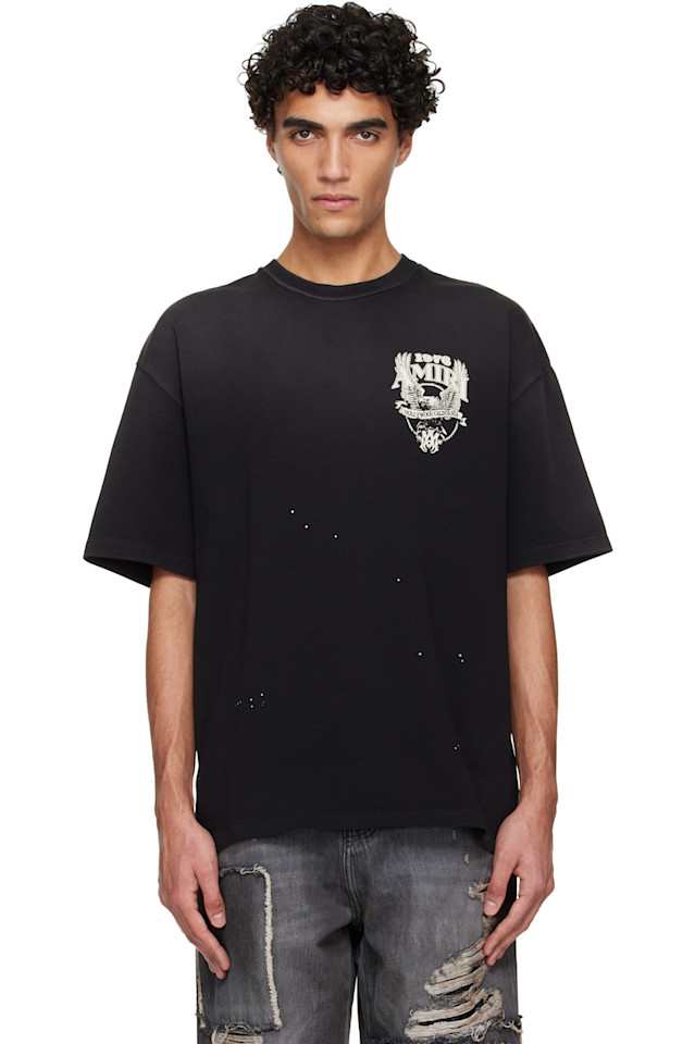 

Футболка оверсайз с изображением орла Amiri, черный