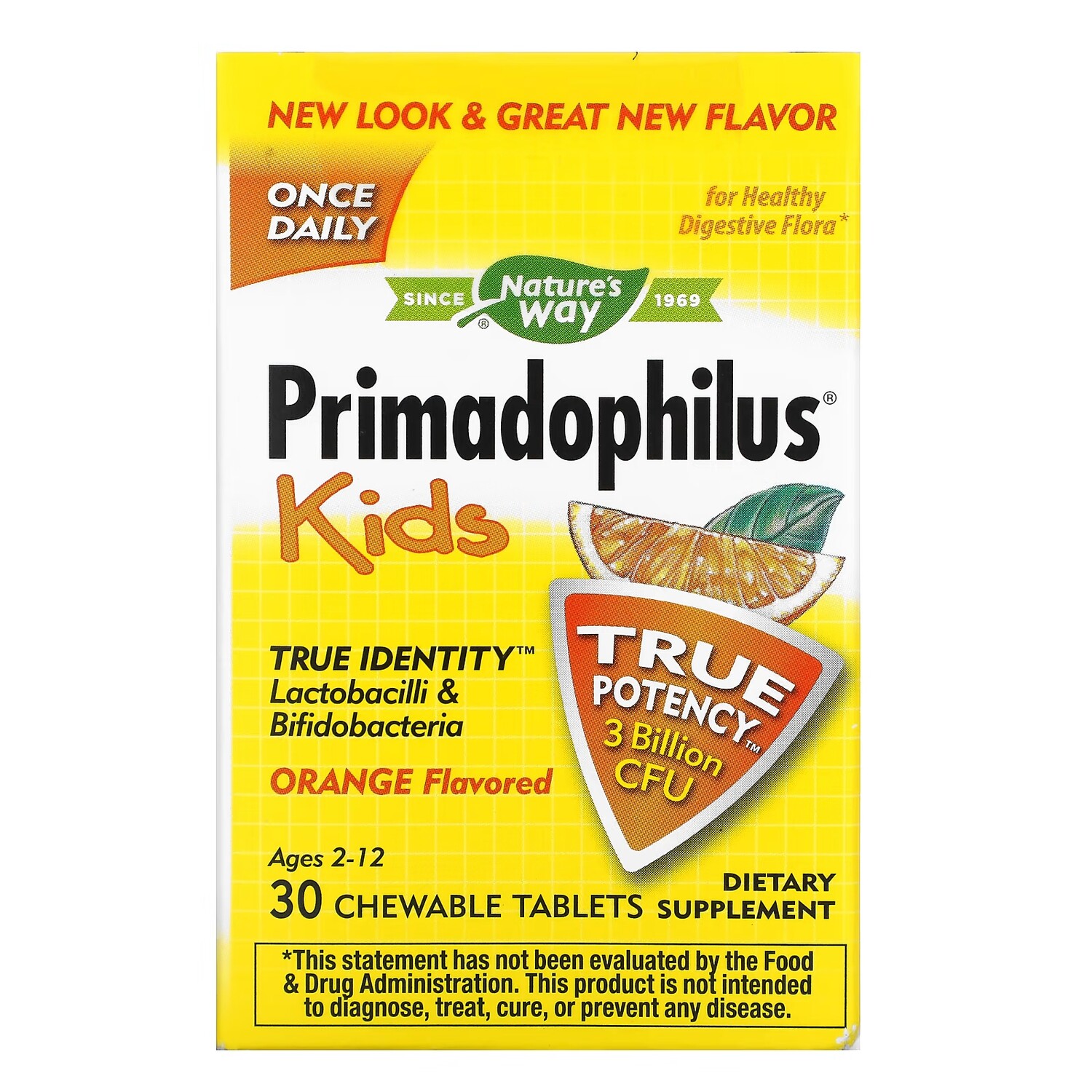 

Добавка Nature's Way Primadophilus Kids для детей в возрасте 2–12 лет, 30 жевательных таблеток
