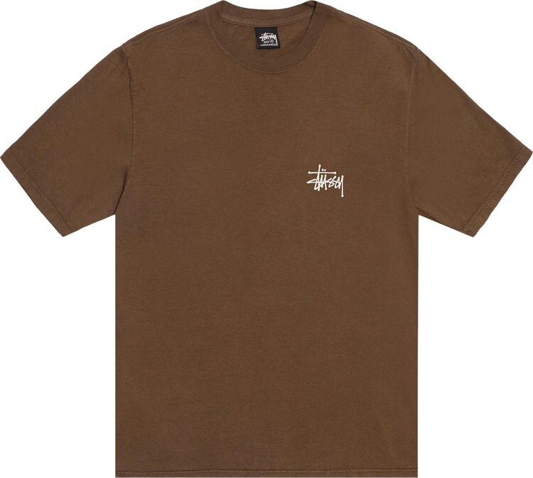 

Футболка Stussy Basic Pigment Dyed 'Brown', коричневый