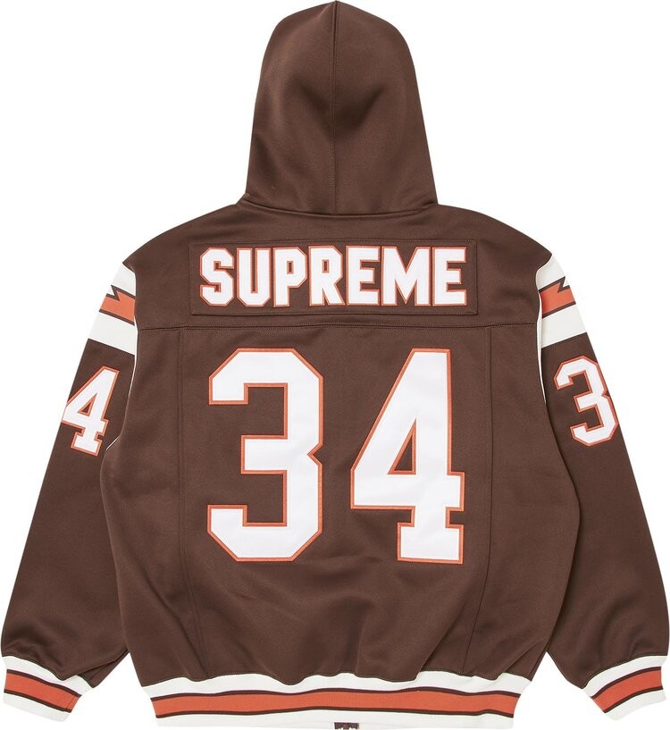 Толстовка Supreme Football Zip Up Hooded 'Brown', коричневый — фото 2