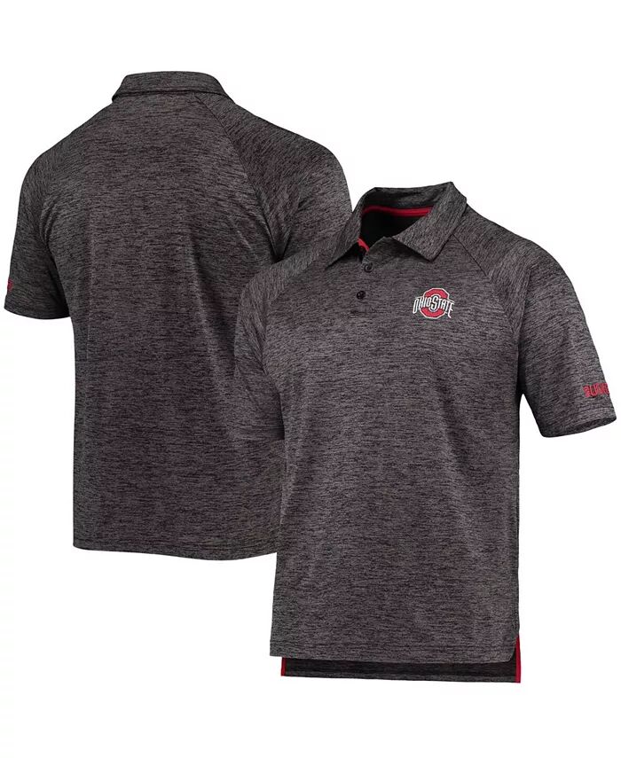 

Мужская рубашка-поло Heather Black Ohio State Buckeyes Down Swing Raglan Colosseum