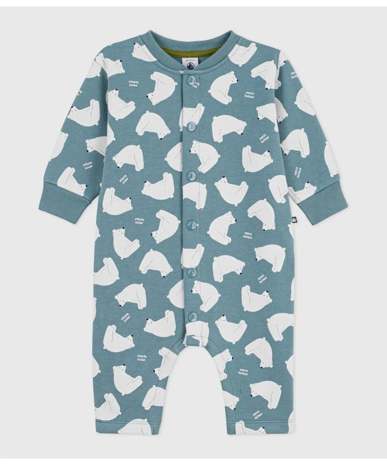 Комбинезон с принтом белого медведя Petit Bateau из хлопка, синий