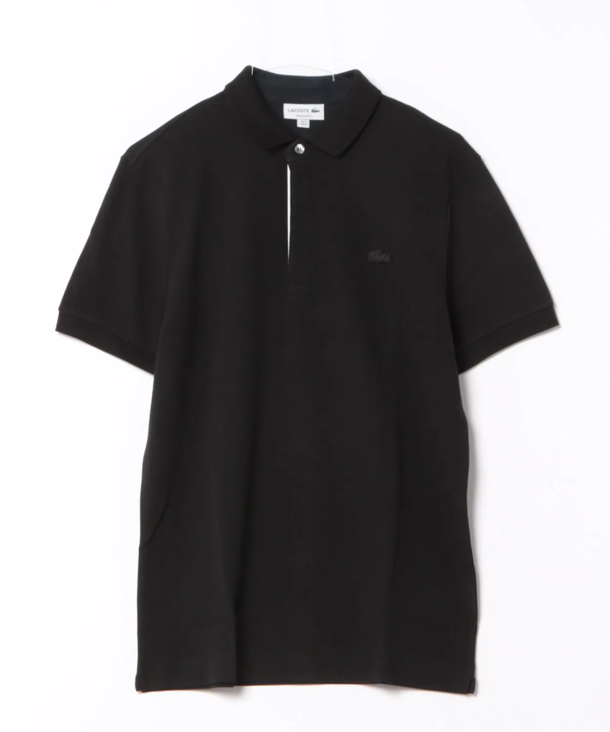 ПОЛО LACOSTE Regular Fit из пике чёрный