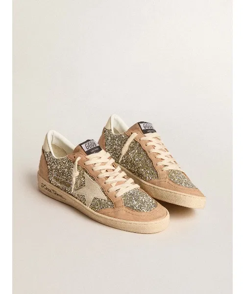 Женские кеды из кожи и текстиля Ball Star GOLDEN GOOSE розовые