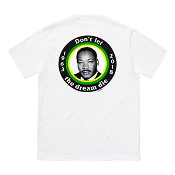 

Футболка ss18 mlk dream tee white gold character short sleeve Supreme, белый