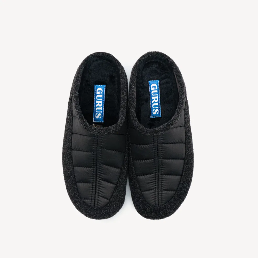 Мужские чёрные зимние тапочки Cadiz New Slipper от Gurus Shoes — фото 3