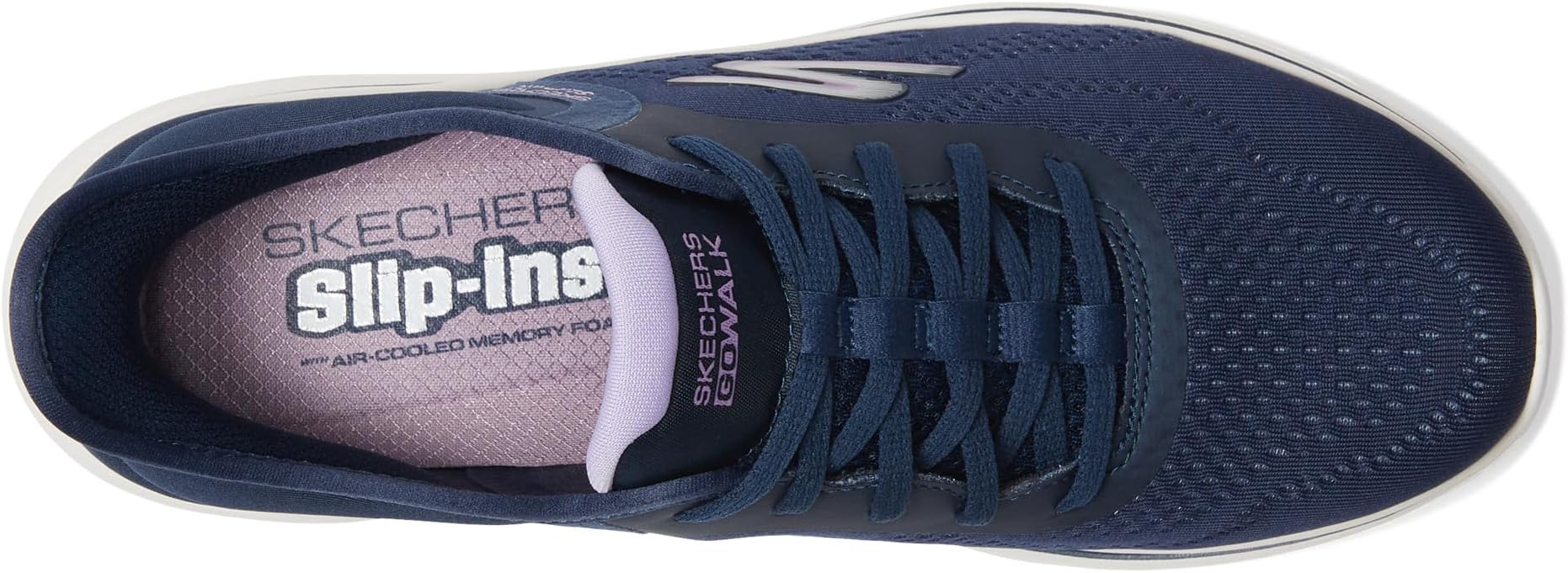 Кроссовки SKECHERS Performance Go Walk 7 Valin Hands Free Slip-Ins, цвет Navy/Lavender — фото 2