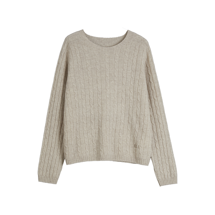 

Свитер женский Crew Neck утепленный базовый ELLE, бежевый coffee