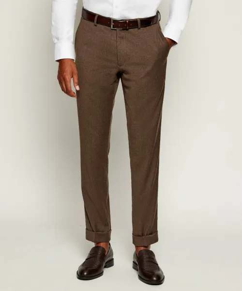 

Шерстяные брюки Slim fit Oscar Jacobson, коричневый