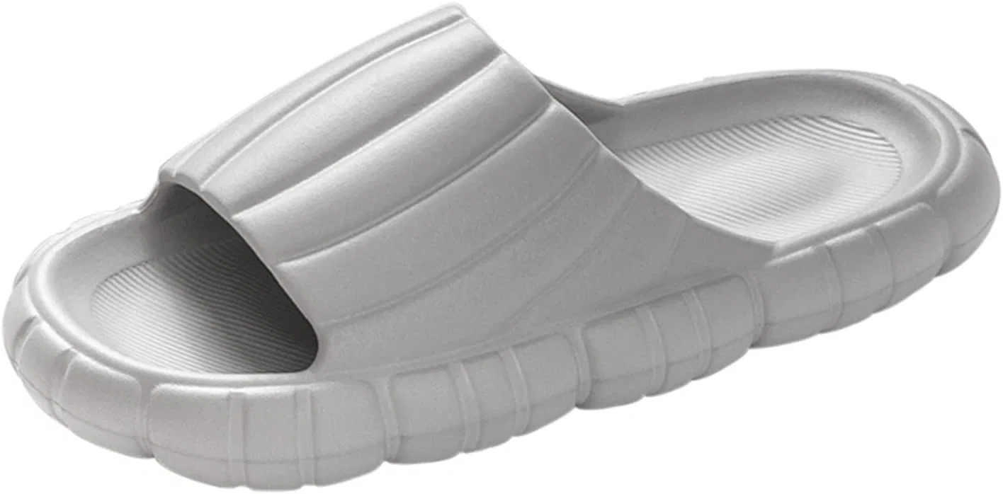 Badelatschen Herren Тапочки Badeschuhe-Herren Badeschlappen Slipper Sommer Schlappen Strandschuhe Шлепанцы Сандалии Hausschuhe Sandalen Männer Duschschuhe Men Badesandalen RYTEJFES, Grau