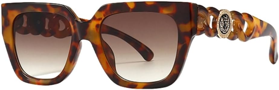 

Модные квадратные женские солнцезащитные очки, стильные большие черные женские солнцезащитные очки, роскошные винтажные очки с защитой от УФ-излучения UV400 LVTFCO, Leopard Tea