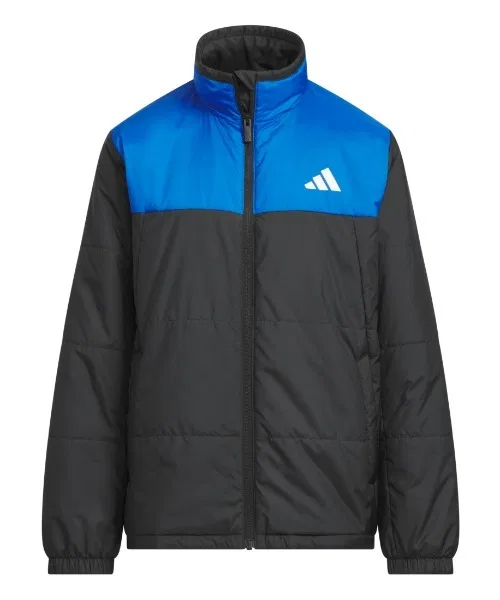 Куртка детская утеплённая adidas Must Have с логотипом, чёрно-синяя