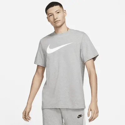 

Футболка Nike Sportswear Swoosh, серый/белый