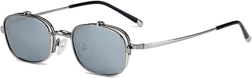 

Солнцезащитные очки-трансформеры в стиле ретро для женщин, коричневые и черные, маленькие, поляризованные, для мужчин, с защитой от УФ-излучения UV400, аксессуары для путешествий, металлическая оправа WNCKSQ, Silver Mirror Lens