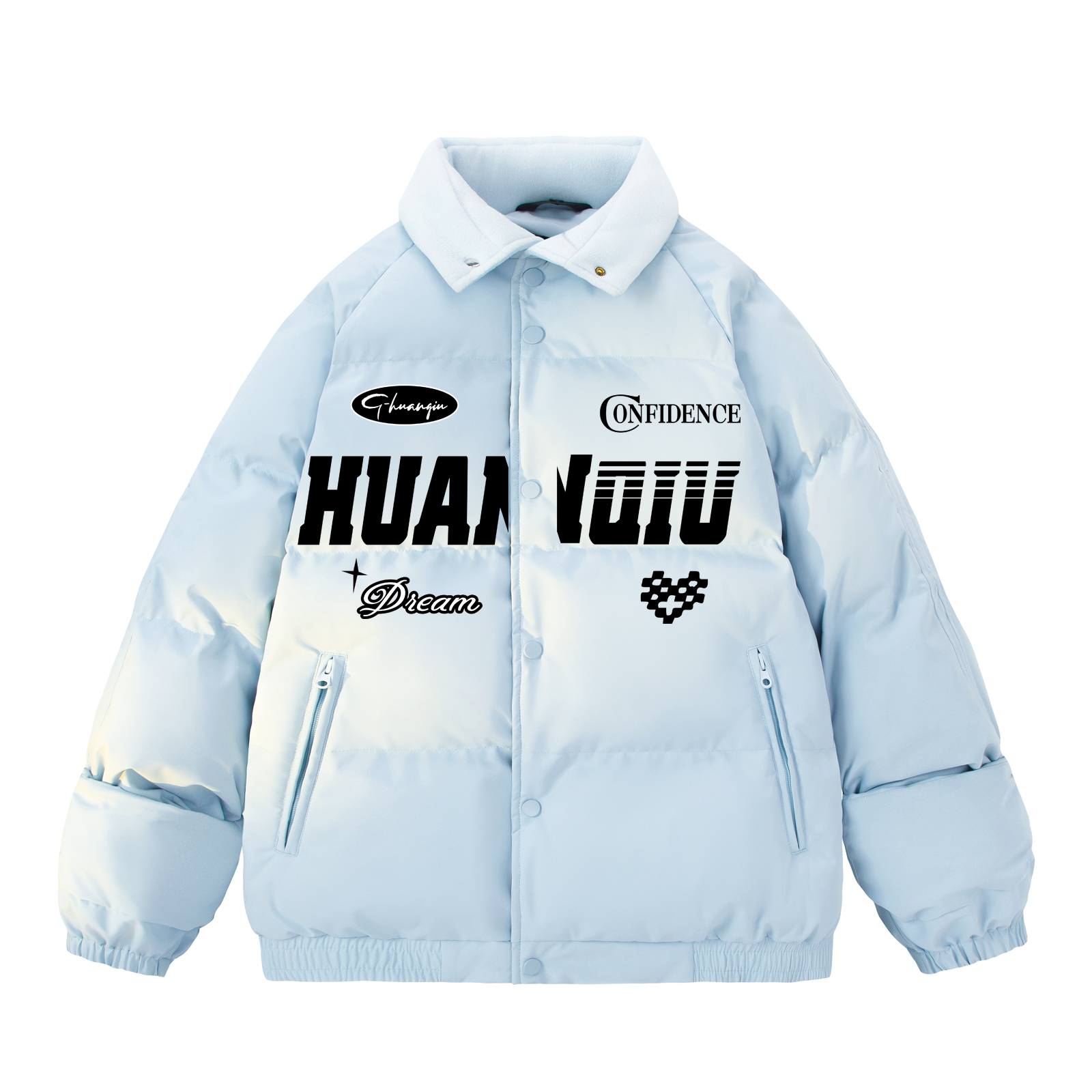 

Пуховик Unisex Lapel Moderate Padded Puffer Jacket HUANQIU, sky синий