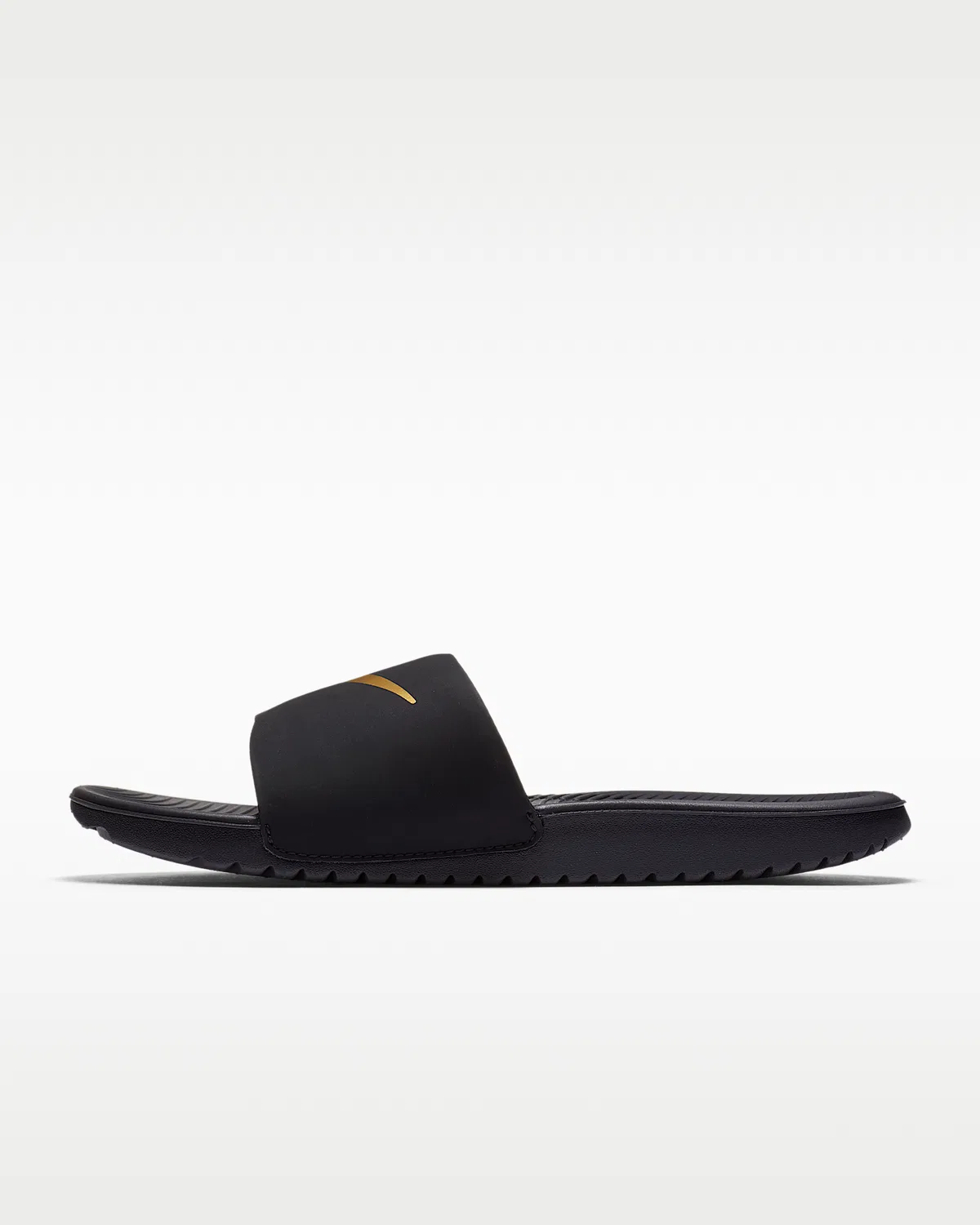 Детские слайды Nike Kawa, Black/Metallic Gold