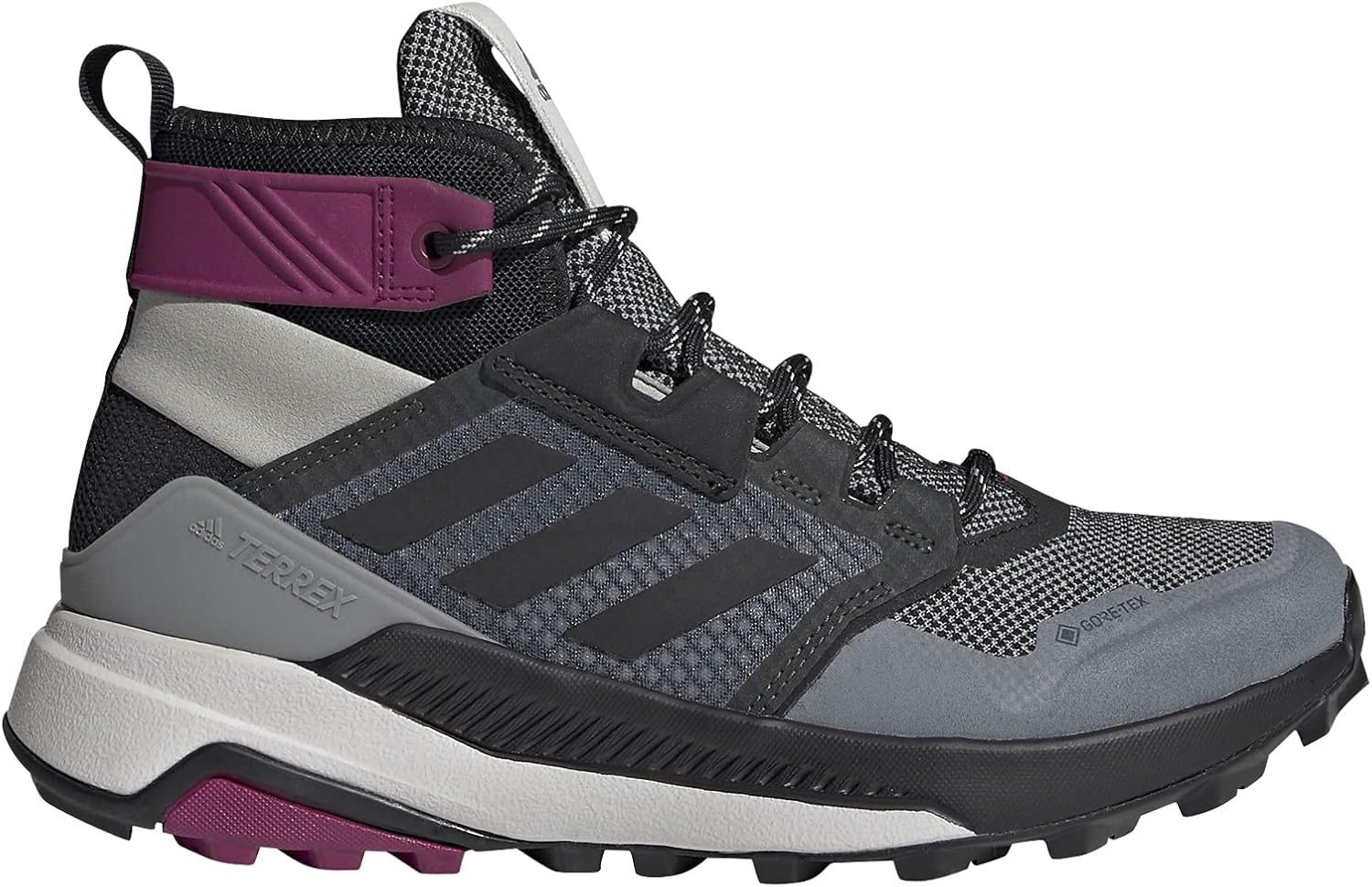 Женские походные и альпинистские ботинки Adidas, серый/черный — фото 2
