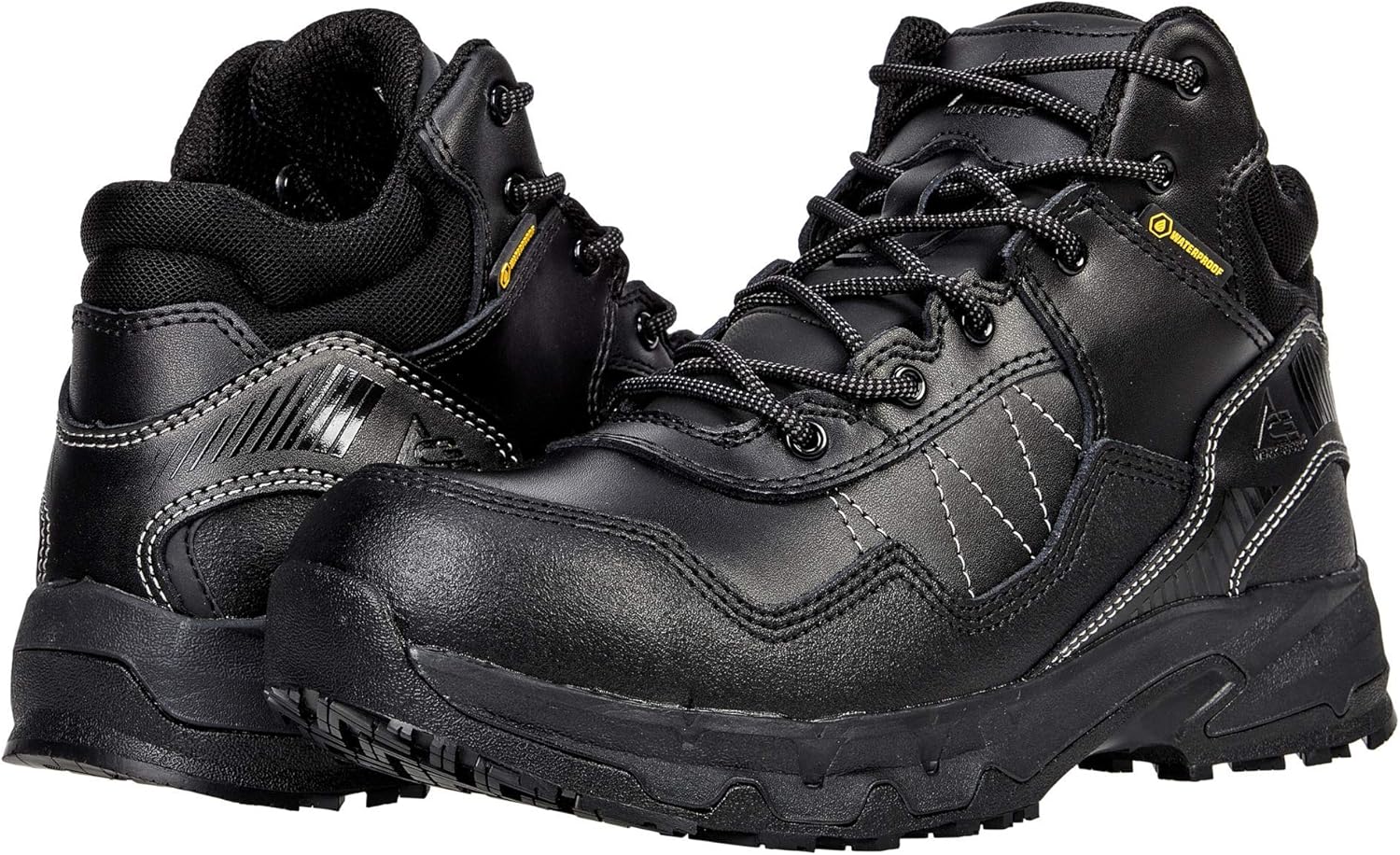 

Ботинки ACE Piston низкие и средние, мужские, женские, универсальные, с мягким носком, стойкие к скольжению, водоотталкивающие, черные Ace Work Boots