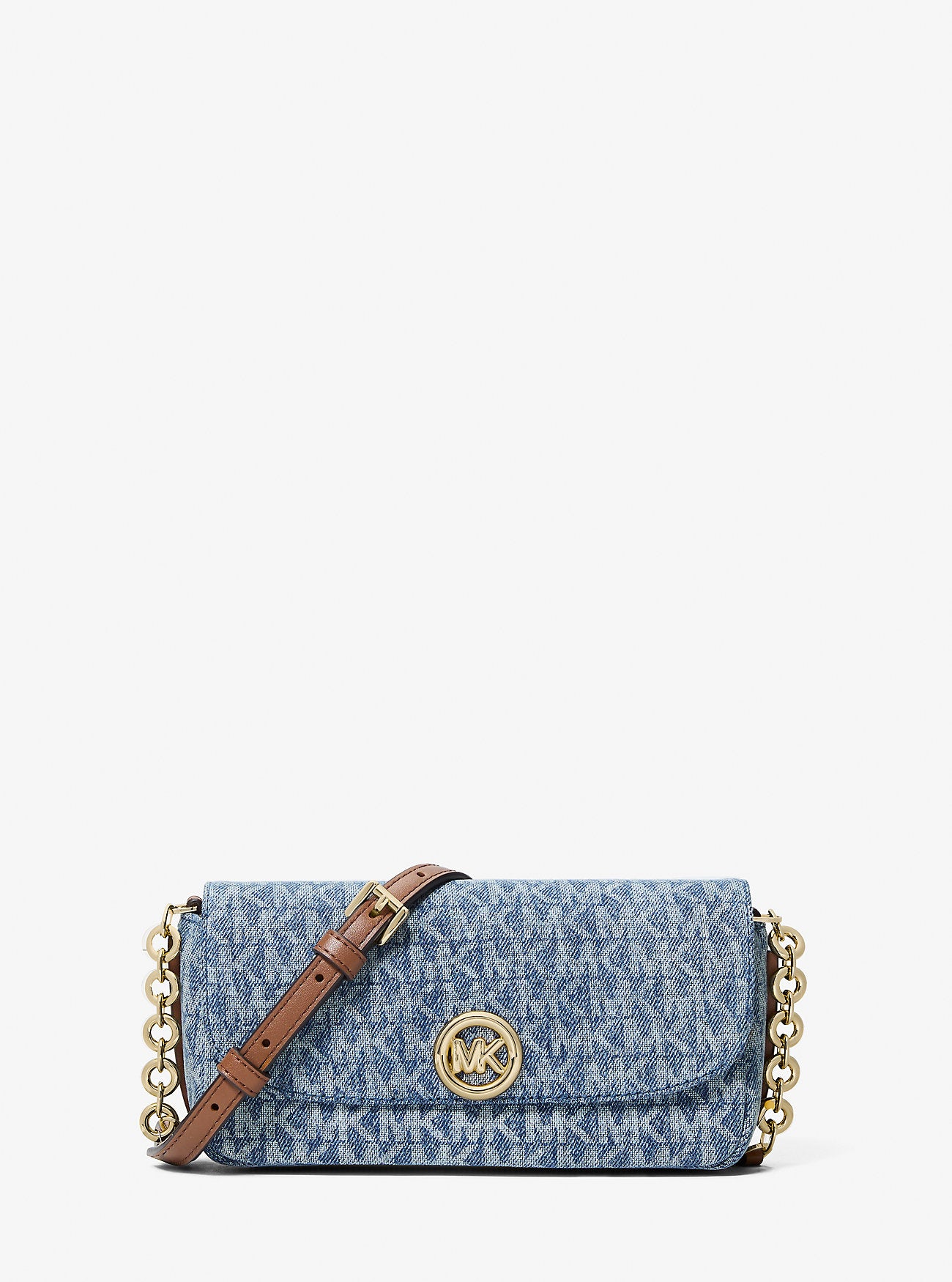

Сумка через плечо Nolita Small Logo Jacquard Denim Michael Kors, синий