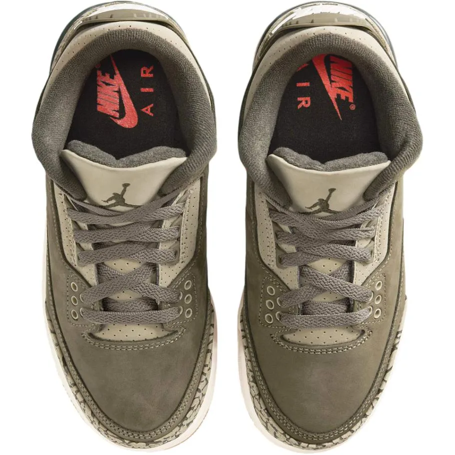 Jordan Детские баскетбольные кроссовки Air 3 Support Mid top оливкового цвета — фото 4