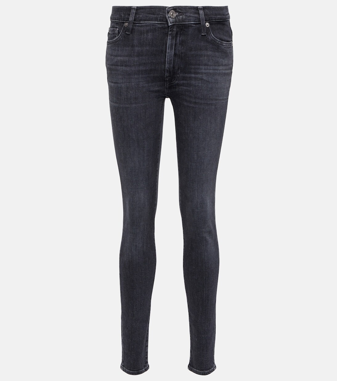 

Узкие джинсы HW Skinny с высокой посадкой 7 FOR ALL MANKIND, серый