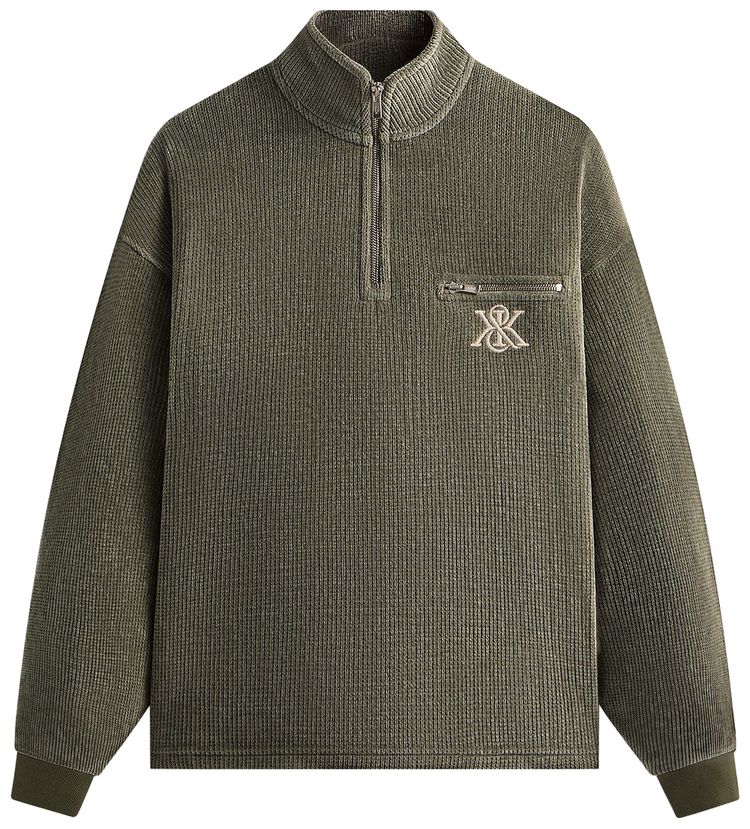 

Толстовка Kith Queensbridge Quarter Zip, зеленый