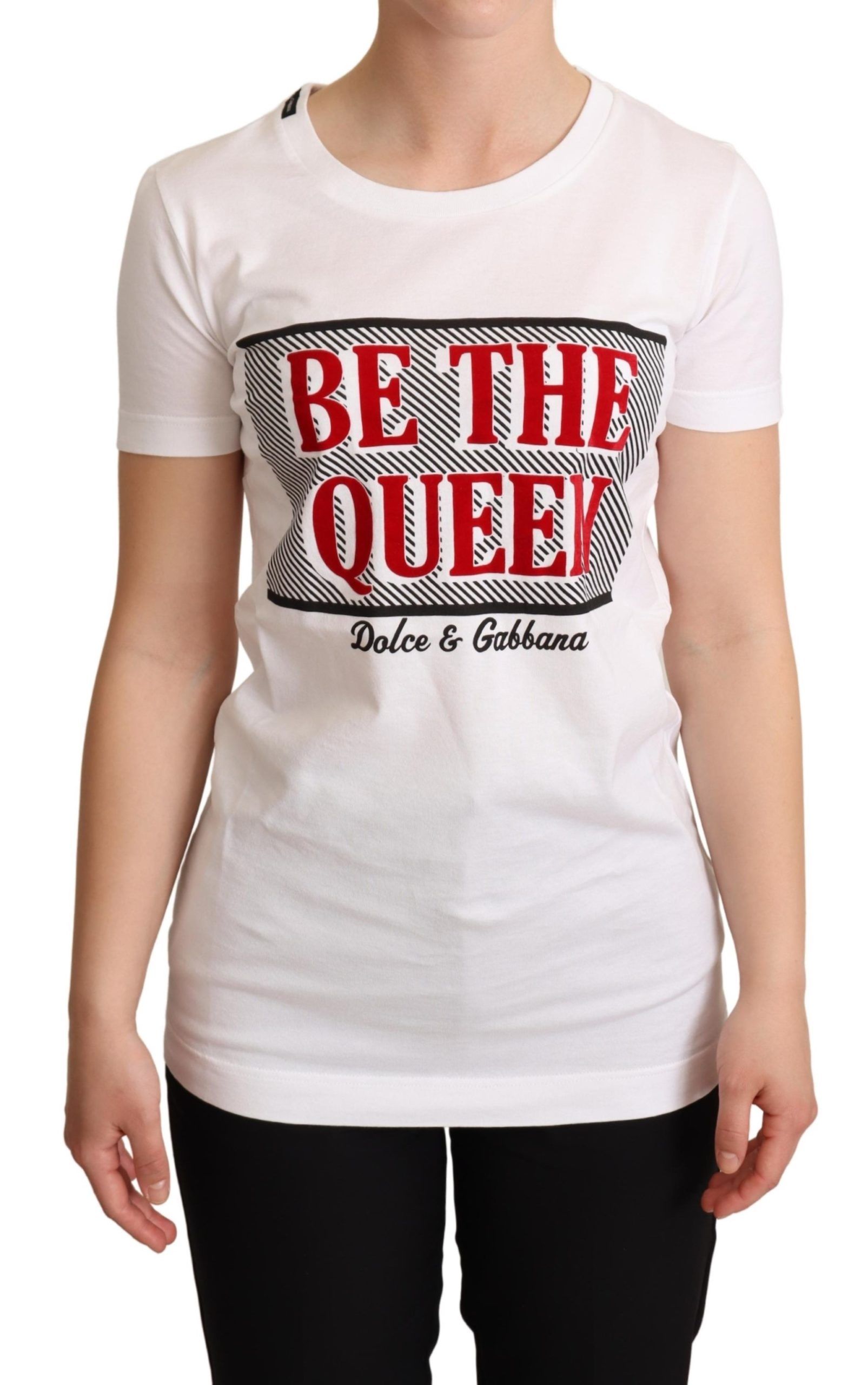 

Футболка из хлопка с круглым вырезом Be The Queen Dolce & Gabbana, белый
