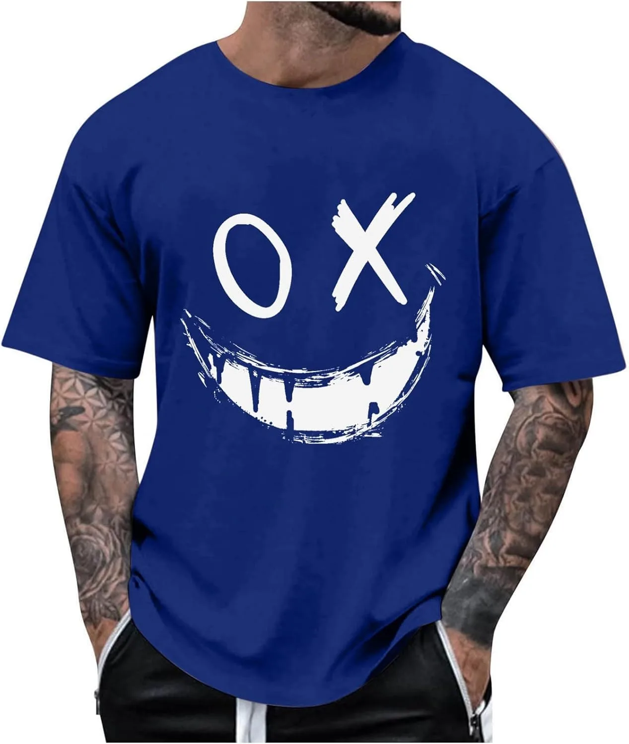 

Мужская футболка с принтом X-Eyes-Smiling-Face, короткий рукав Uillui