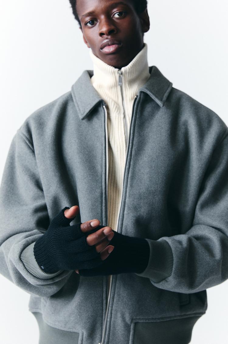 

Вязаные варежки Pull And Bear, черный
