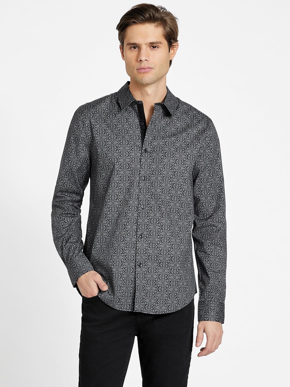 

Рубашка Norm с геометрическим рисунком Guess Factory, черный