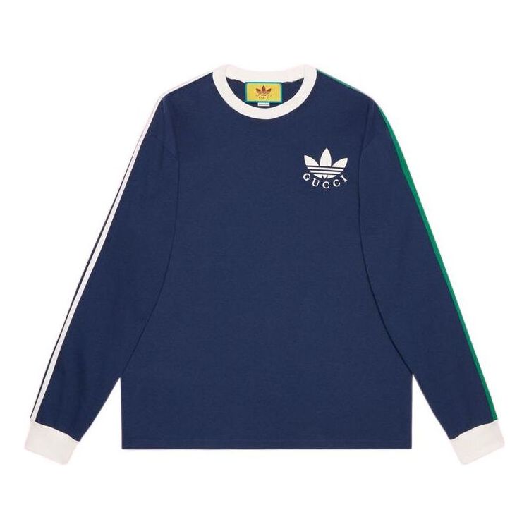 

Футболка Gucci x adidas Cotton Jersey T-Shirt 'Dark Blue', темно-синий
