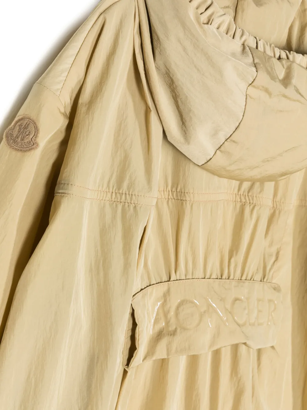 Непромокаемая куртка с логотипом Moncler Enfant, коричневый — фото 3