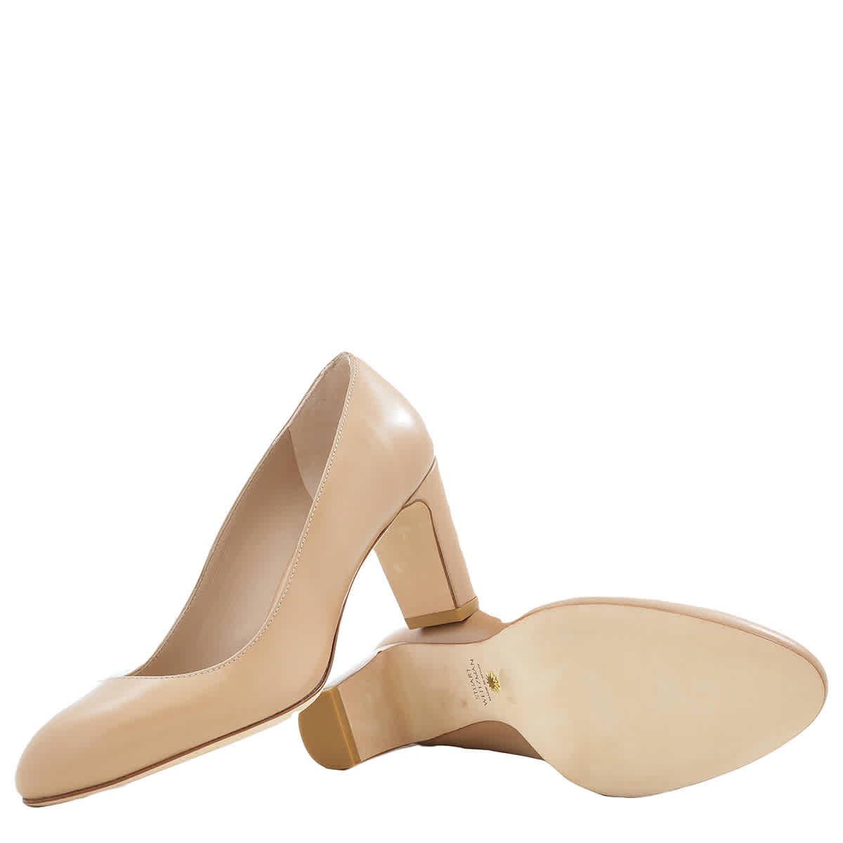Стюарт Вейцман Вида 75 Туфли-лодочки на устойчивом каблуке Stuart Weitzman, Tan — фото 2