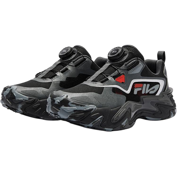 FILA KIDS Детские кроссовки BOA с низким верхом, противоскользящие, износостойкие, черные, для подростков — фото 3