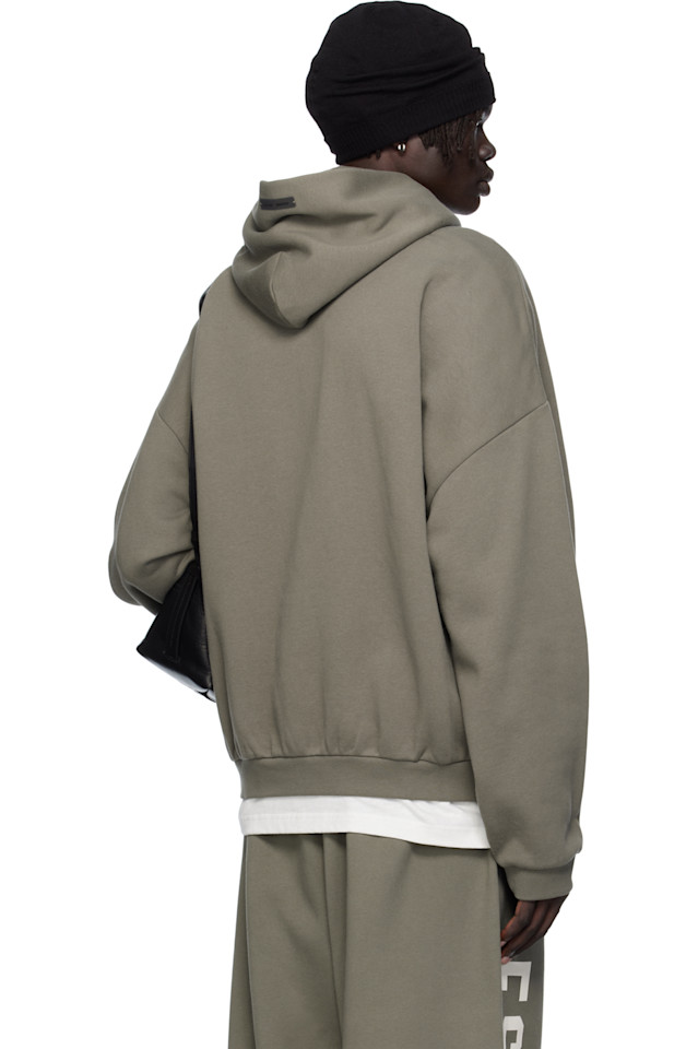 Fear Of God Essentials Серая флисовая толстовка в стиле 90-х — фото 3