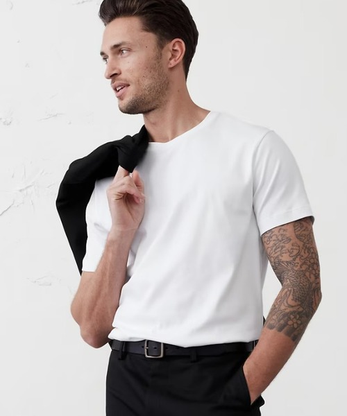 

Футболка с коротким рукавом, круглым вырезом, из коллекции Luxe Touch BANANA REPUBLIC FACTORY STORE, белый