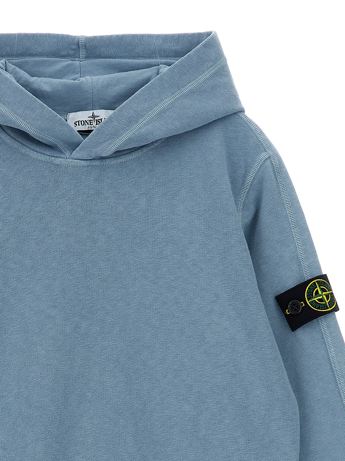 Худи из хлопка Malfilé Stone Island Junior, голубой — фото 3