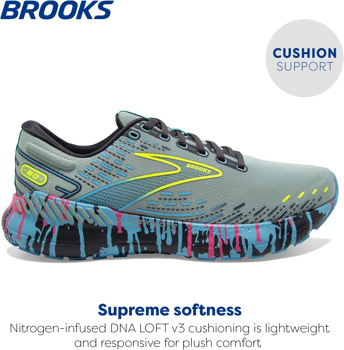 Мужские беговые кроссовки Brooks Glycerin GTS 20 с поддержкой, синий — фото 2