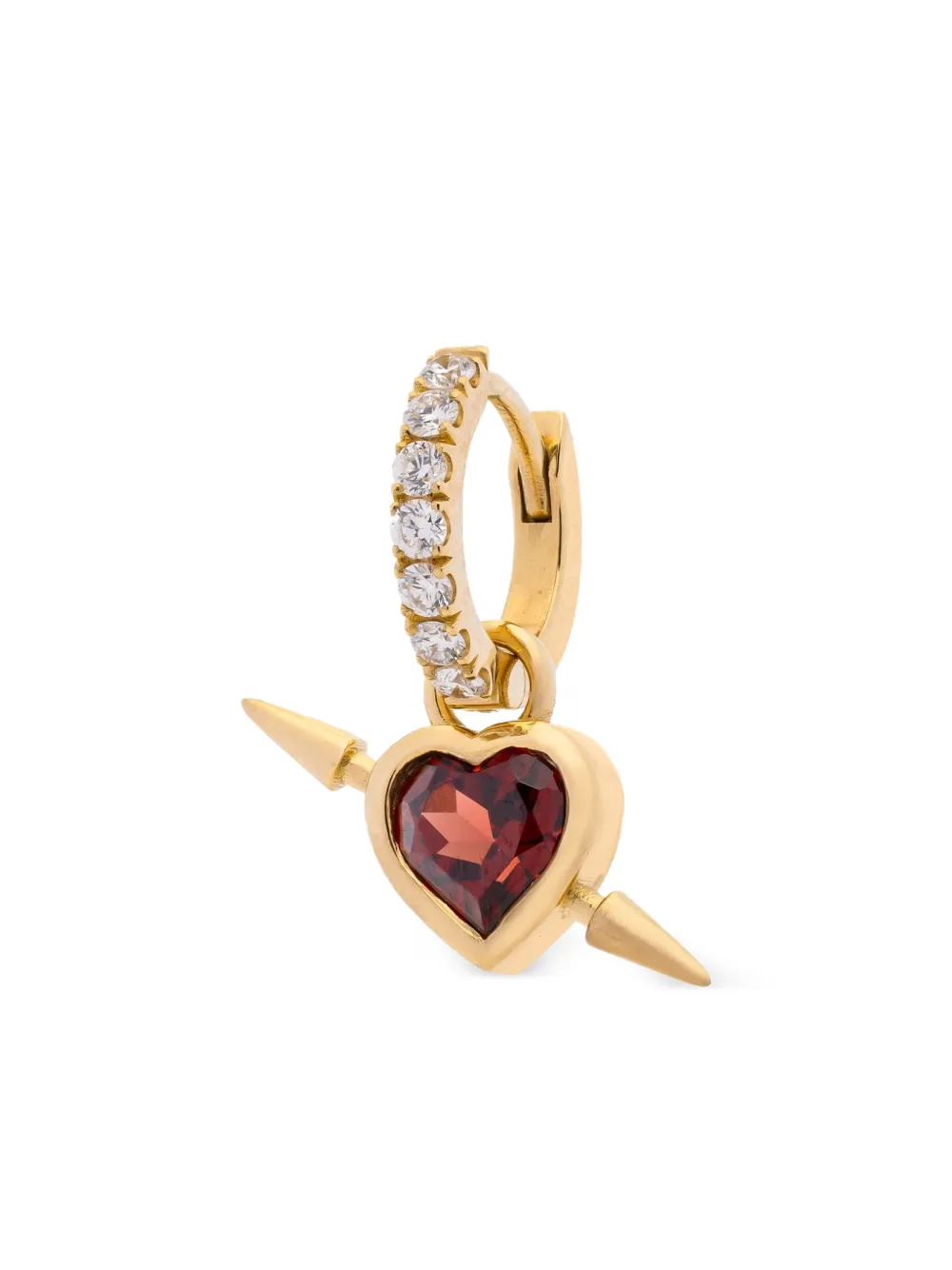 

Серьга Rebel Heart из желтого золота с бриллиантами и гранатом Maria Nilsdotter, золотой