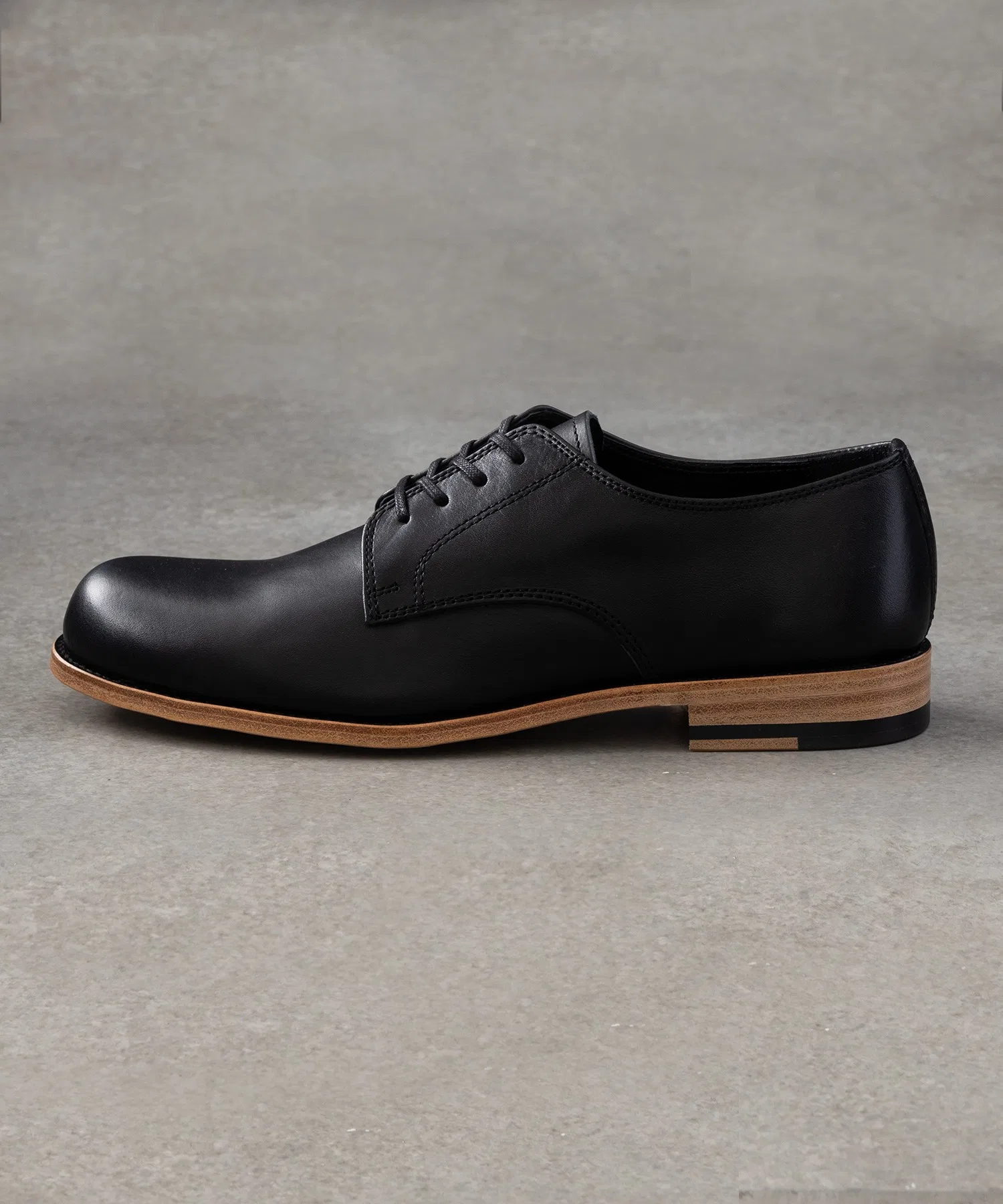 Мужские кожаные туфли PADRONE DERBY PLAIN TOE чёрные — фото 2