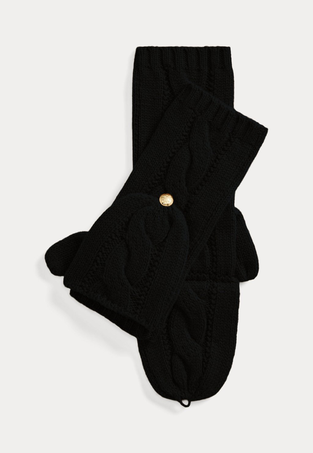 

Рукавицы CONVERTIBLE CABLE KNIT MITTENS Lauren Ralph Lauren, черный